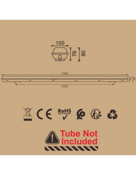 Wasserdichtes Anzeige für zwei IP65 LED Röhren 150cm