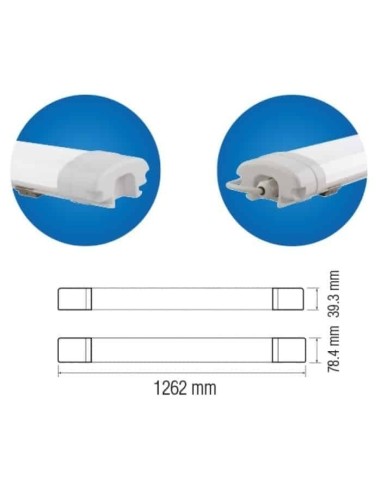 LED-Wasserschutzlampe RIVER-36 36W 120cm IP65 6400K