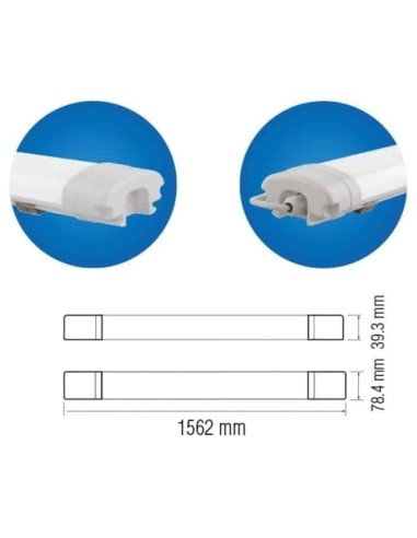 LED-Wasserschutzlampe RIVER-45 45W 150cm IP65 6400K