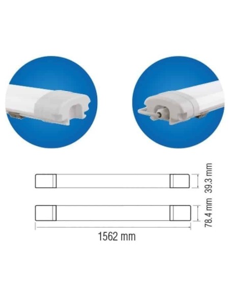 LED-Wasserschutzlampe RIVER-45 45W 150cm IP65 6400K