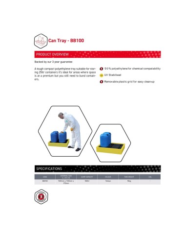 100-Liter-Auffangwanne mit Gitterrost