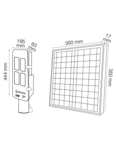 LED Solar Straßenlaterne LAGUNA-100 100W 6400K Schwarz 2