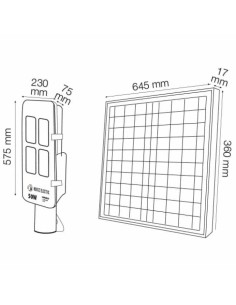 LED Solar Straßenlaterne LAGUNA-200 200W 6400K Schwarz 2