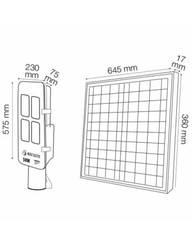 LED Solar Straßenlaterne LAGUNA-200 200W 6400K Schwarz