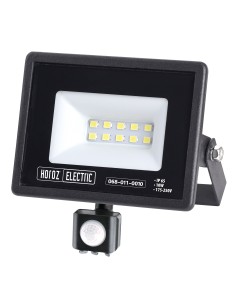 LED Flutlicht-Aussenstrahler mit PIR-Sensor LEON/S-10 10W 6400K IP65 Schwarz