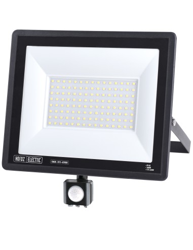 LED Flutlicht-Aussenstrahler mit PIR-Sensor LEON/S-100 100W 6400K IP65 Schwarz