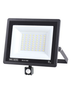 LED Flutlicht-Aussenstrahler mit PIR-Sensor LEON/S-50 50W 6400K IP65 Schwarz