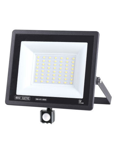 LED Flutlicht-Aussenstrahler mit PIR-Sensor LEON/S-50 50W 6400K IP65 Schwarz