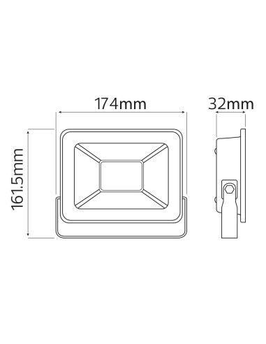 LED Flutlicht-Aussenstrahler mit PIR-Sensor LEON/S-50 50W 6400K IP65 Schwarz
