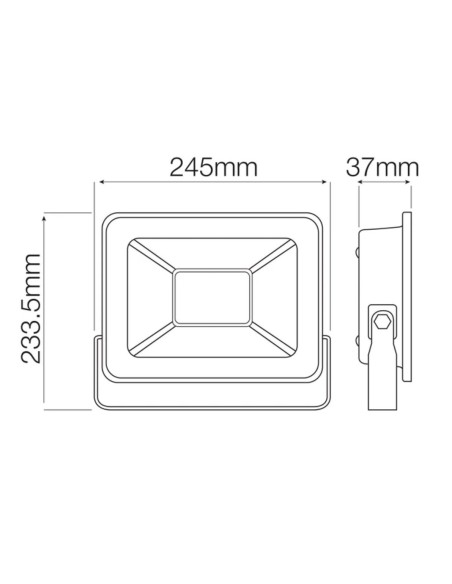 LED Flutlicht-Aussenstrahler LEON-100 100W Schwarz 6400K IP65