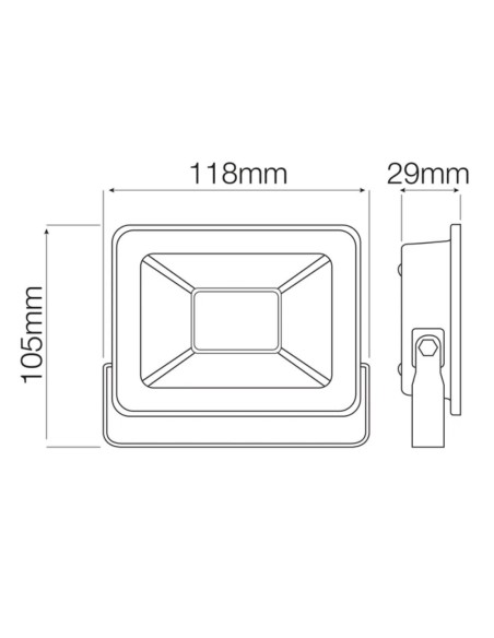 LED Flutlicht-Aussenstrahler LEON-20 20W Schwarz 6400K IP65