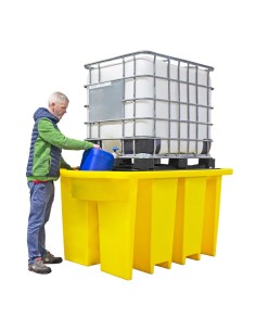 IBC-Auffangpalette inkl. Abfüllbereich & Gitterrost 1125L Wanne