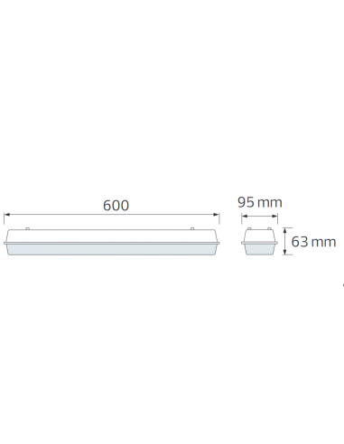 LED-Chip Feuchtraum-Wannenleuchte MEDUSA-18 18W 60cm 6400K IP65