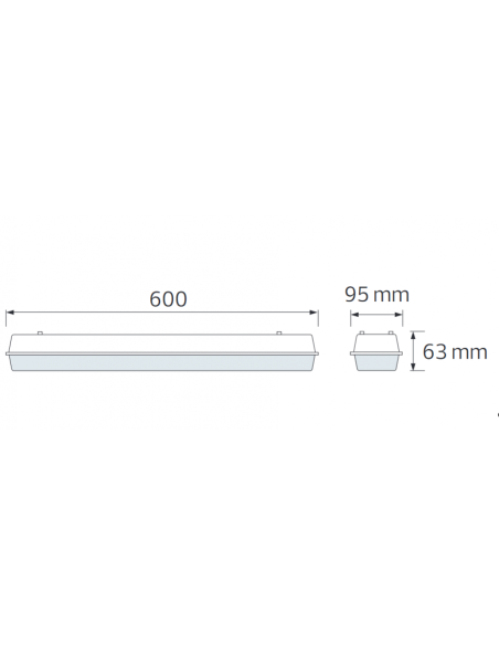 LED-Chip Feuchtraum-Wannenleuchte MEDUSA-18 18W 60cm 6400K IP65