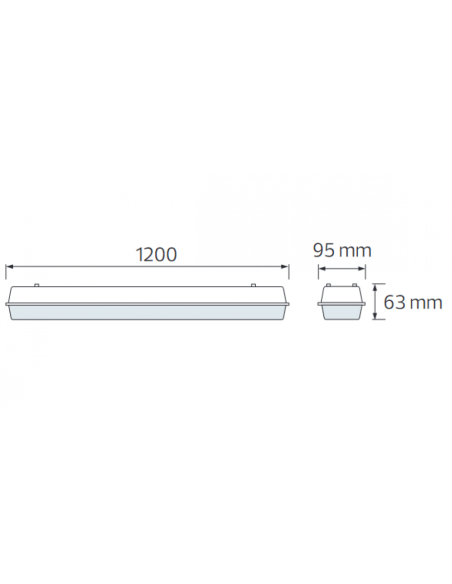 LED-Chip Feuchtraum-Wannenleuchte MEDUSA-36 36W 120cm 6400K IP65