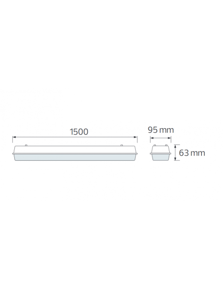 LED-Chip Feuchtraum-Wannenleuchte MEDUSA-58 58W 150cm 6400K IP65