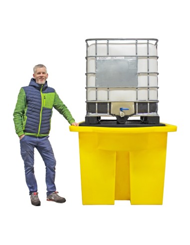 IBC-Auffangpalette inkl. Abfüllbereich & Gitterrost 1125L Wanne