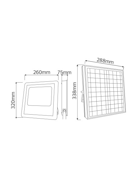 LED-Projektor mit Solarpanel TIGER-100 100W 6400K