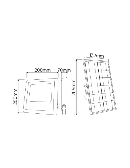 LED-Projektor mit Solarpanel TIGER-40 40W 6400K