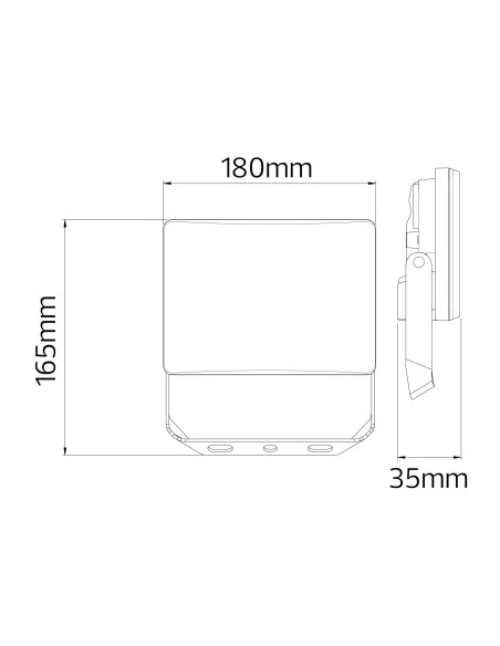 LED Arbeitsscheinwerfer - Baustrahler PEGASUS/W-50 50W 6400K Schwarz IP65 1,8m Kabel