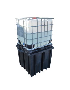 Recycling-IBC-Auffangpalette Gitterrost 1150L Wanne für Vierwegestapler