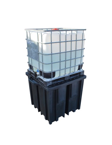 Recycling-IBC-Auffangpalette Gitterrost 1150L Wanne für Vierwegestapler