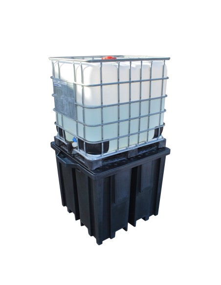 Recycling-IBC-Auffangpalette Gitterrost 1150L Wanne für Vierwegestapler