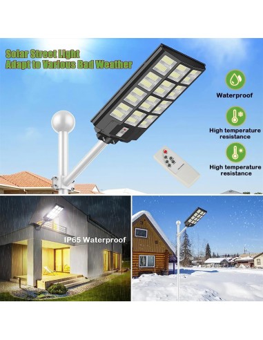 LED Solar Straßenlaterne GRAND/XL-600 600W 6400K Schwarz IP65