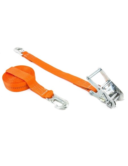 2-teilig Zurrgurt 2000kg / 6m - 35mm Ratsche mit Druckratsche und Sicherungshaken