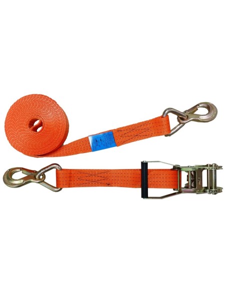 2-teilig Zurrgurt 5000kg / 8m - 50mm Ratsche mit Druckratsche und Sicherungshaken