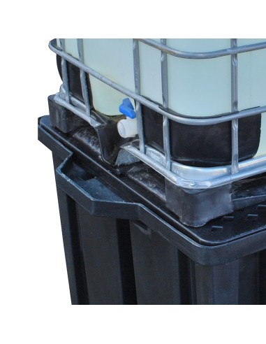 Recycling-IBC-Auffangpalette Gitterrost 1150L Wanne für Vierwegestapler