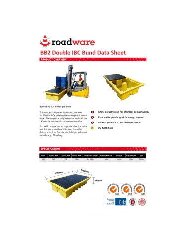 Doppel-IBC-Auffangpalette inkl. Gitterrost 1140L Wanne
