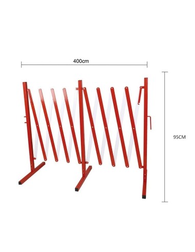 Absperrgitter - Scherengitter aus Stahl rot/weiss