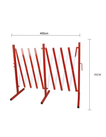 Absperrgitter - Scherengitter aus Stahl rot/weiss
