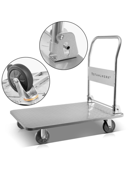Universal-Plattformwagen klappbar mit 350 kg Tragkraft, rutschhemmender Ladefläche