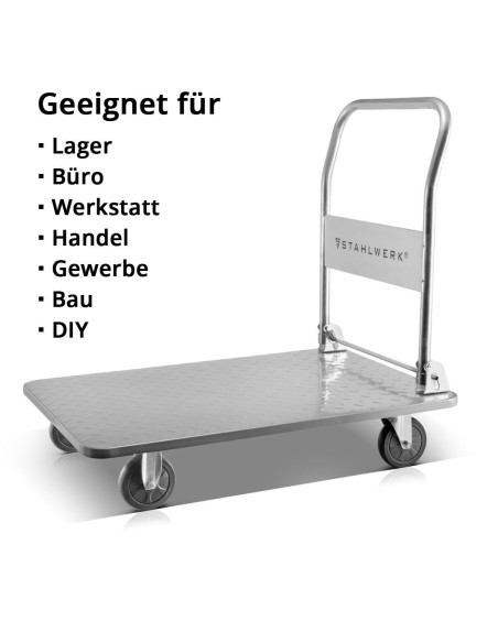 Universal-Plattformwagen klappbar mit 350 kg Tragkraft, rutschhemmender Ladefläche