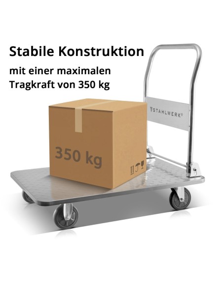 Universal-Plattformwagen klappbar mit 350 kg Tragkraft, rutschhemmender Ladefläche