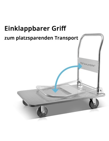 Universal-Plattformwagen klappbar mit 350 kg Tragkraft, rutschhemmender Ladefläche