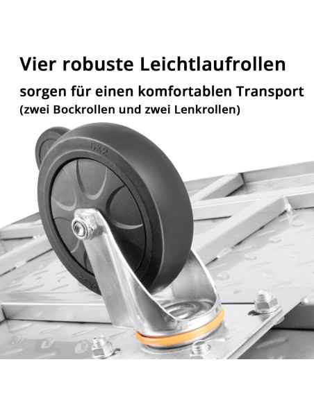 Universal-Plattformwagen klappbar mit 350 kg Tragkraft, rutschhemmender Ladefläche