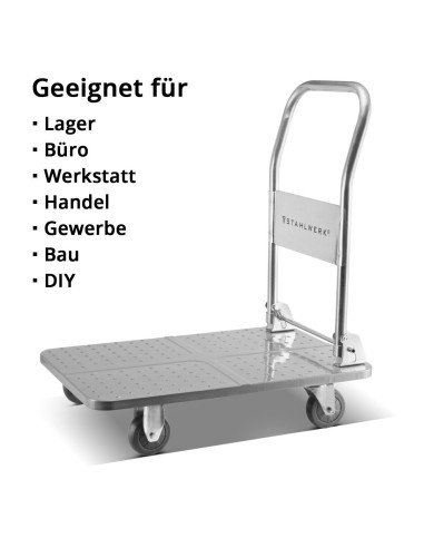 Universal-Plattformwagen klappbar mit 150 kg Tragkraft, rutschhemmender Ladefläche