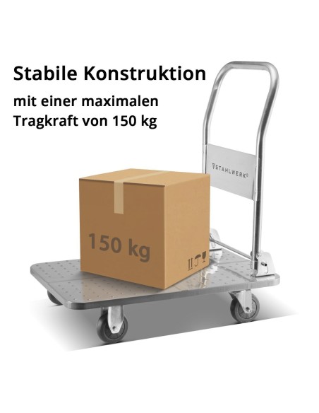 Universal-Plattformwagen klappbar mit 150 kg Tragkraft, rutschhemmender Ladefläche