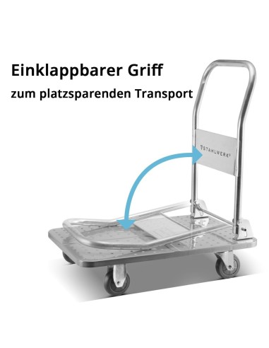 Universal-Plattformwagen klappbar mit 150 kg Tragkraft, rutschhemmender Ladefläche