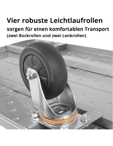 Universal-Plattformwagen klappbar mit 150 kg Tragkraft, rutschhemmender Ladefläche