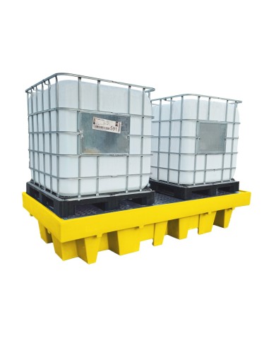 Doppel-IBC-Auffangpalette inkl. Gitterrost 1140L Wanne