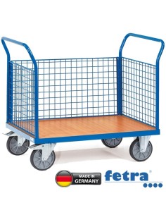 Fetra Dreiwand-Stirnwandwagen mit Stirnwand aus Drahtgitter