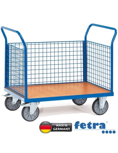 Fetra Dreiwand-Stirnwandwagen mit Stirnwand aus Drahtgitter