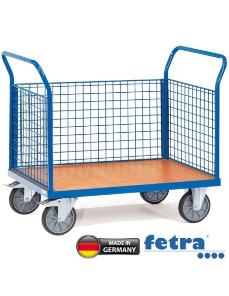 Fetra Dreiwand-Stirnwandwagen mit Stirnwand aus Drahtgitter