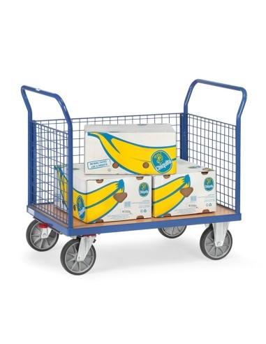 Fetra Dreiwand-Stirnwandwagen mit Stirnwand aus Drahtgitter