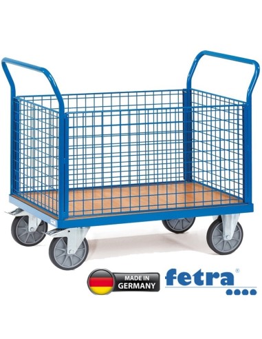 Fetra Vierwand-Stirnwandwagen mit Stirnwand aus Drahtgitter