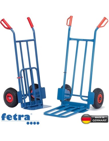 Fetra Paketkarre mit grosser Stahlrohr-Klappschaufel, Höhe 1150 mm, 250 kg Tragkraft